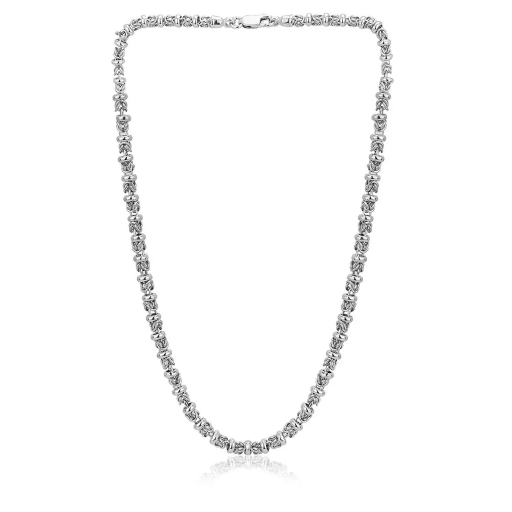 Vanbelle Sterling Silver Jewelry Handmade Byzantine Chain Necklace - Picture 1 of 5